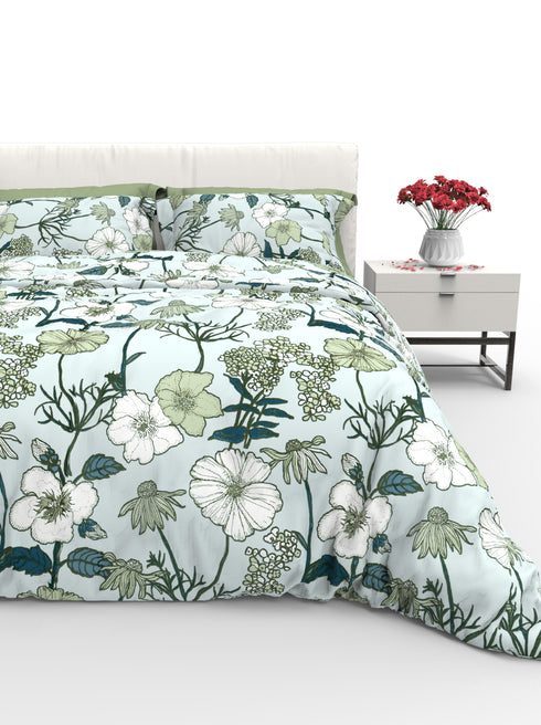 Carmel 100% Cotton Satin Double Size Bedsheet with 2 Pillow Covers - Extra Soft - 220 TC Satin Weave - 3