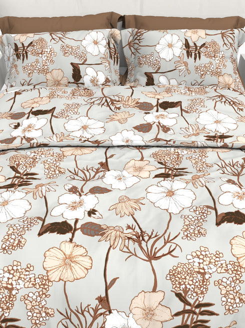 Carmel 100% Cotton Satin Double Size Bedsheet with 2 Pillow Covers - Extra Soft - 220 TC Satin Weave - 3