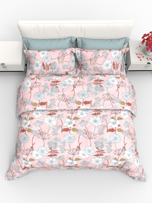 Carmel 100% Cotton Satin Double Size Bedsheet with 2 Pillow Covers - Extra Soft - 220 TC Satin Weave - 3