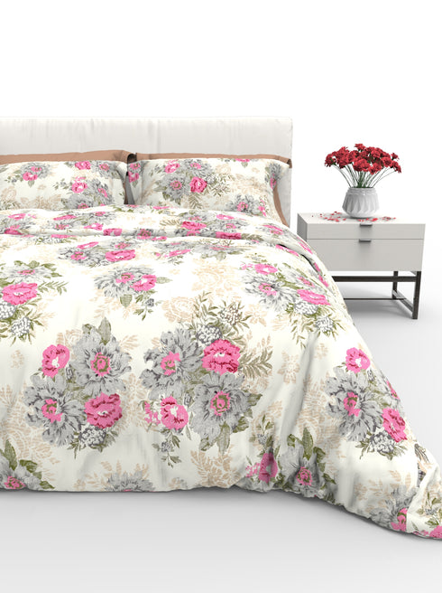 Carmel King 100% Cotton Satin King Size Bedsheet with 2 Pillow Covers - Extra Soft - 220 TC Satin Weave - 1