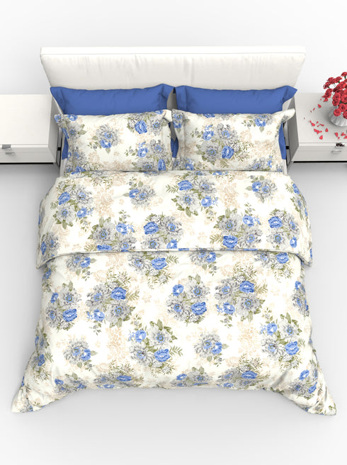 Carmel King 100% Cotton Satin King Size Bedsheet with 2 Pillow Covers - Extra Soft - 220 TC Satin Weave - 1