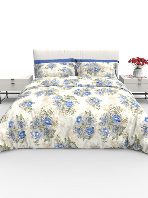 Carmel King 100% Cotton Satin King Size Bedsheet with 2 Pillow Covers - Extra Soft - 220 TC Satin Weave - 1