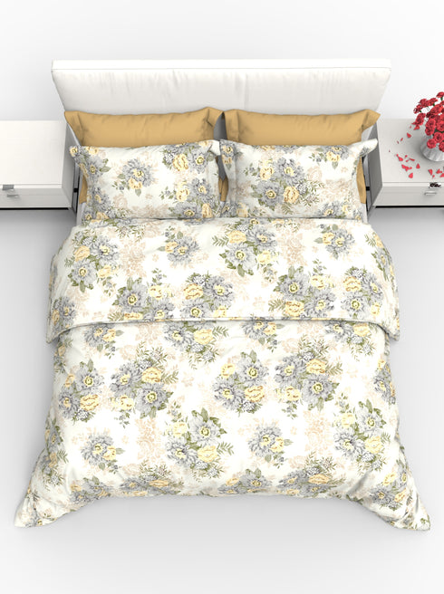 Carmel King 100% Cotton Satin King Size Bedsheet with 2 Pillow Covers - Extra Soft - 220 TC Satin Weave - 1