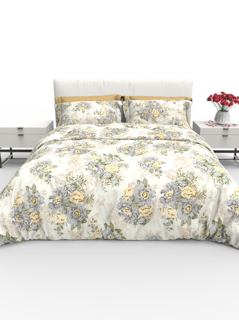 Carmel King 100% Cotton Satin King Size Bedsheet with 2 Pillow Covers - Extra Soft - 220 TC Satin Weave - 1