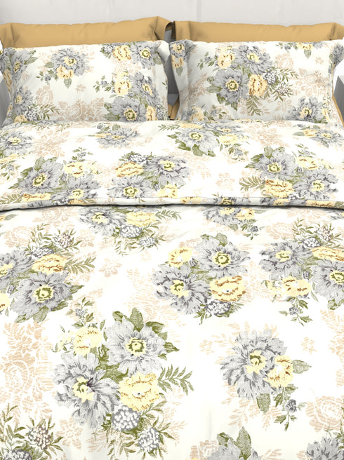 Carmel King 100% Cotton Satin King Size Bedsheet with 2 Pillow Covers - Extra Soft - 220 TC Satin Weave - 1