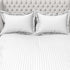 Blanc 100% Cotton Self Striped Satin 210 TC Fitted sheet with 2 pillow covers
