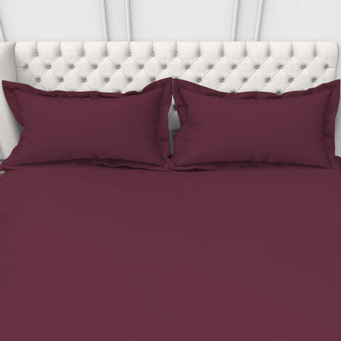 Alley Solid 100% Cotton 300 TC Fitted Sheet with 2 Pillow covers- Extra Soft - Easy Care- Hyperallergenic