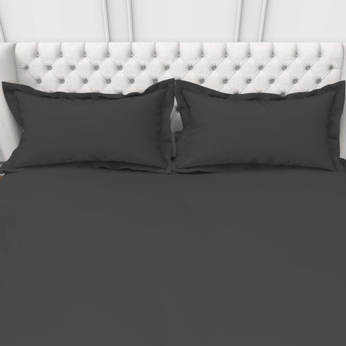 Alley Solid 100% Cotton 300 TC Fitted Sheet with 2 Pillow covers- Extra Soft - Easy Care- Hyperallergenic