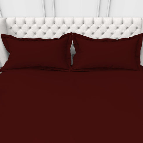 Alley Solid 100% Cotton 300 TC Fitted Sheet with 2 Pillow covers- Extra Soft - Easy Care- Hyperallergenic