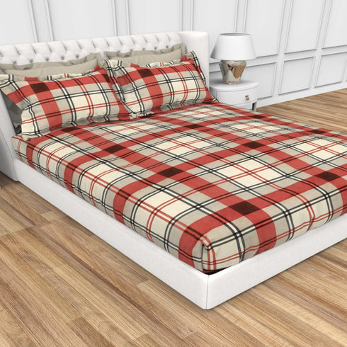 Carmel 100 % Cotton Satin 220 TC Fitted Sheet Set With 2 Pillow Cover - 4