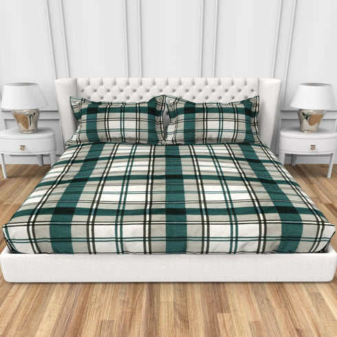 Carmel 100 % Cotton Satin 220 TC Fitted Sheet Set With 2 Pillow Cover - 4