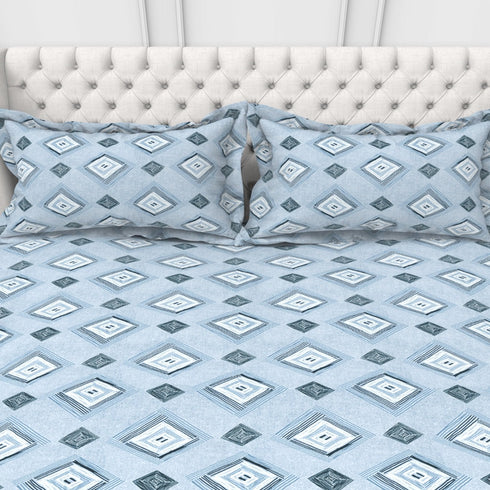 Carmel 100 % Cotton Satin 220 TC Fitted Sheet Set With 2 Pillow Cover - 3