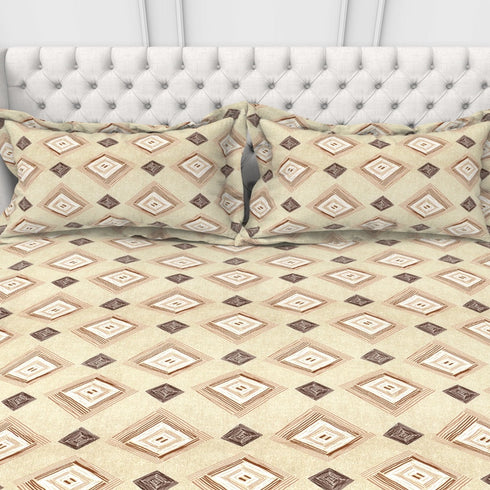 Carmel 100 % Cotton Satin 220 TC Fitted Sheet Set With 2 Pillow Cover - 3