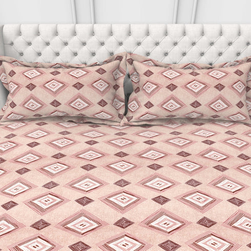 Carmel 100 % Cotton Satin 220 TC Fitted Sheet Set With 2 Pillow Cover - 3