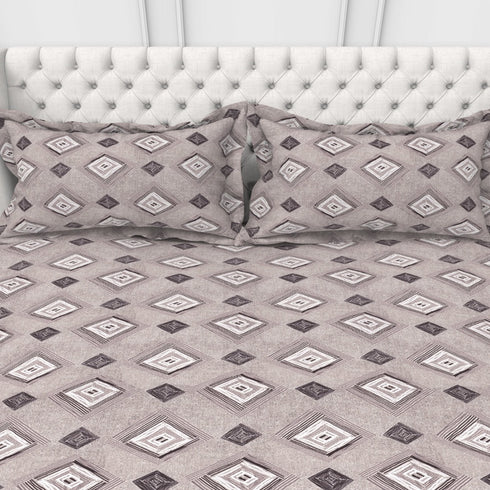 Carmel 100 % Cotton Satin 220 TC Fitted Sheet Set With 2 Pillow Cover - 3