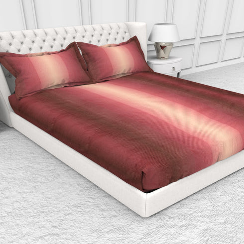 Carmel 100 % Cotton Satin 220 TC Fitted Sheet Set With 2 Pillow Cover - 2