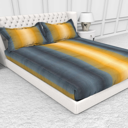 Carmel 100 % Cotton Satin 220 TC Fitted Sheet Set With 2 Pillow Cover - 2