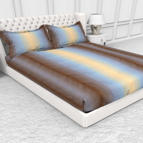 Carmel 100 % Cotton Satin 220 TC Fitted Sheet Set With 2 Pillow Cover - 2