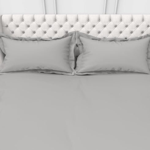 Alley Solid 100% Cotton 300 TC Fitted Sheet with 2 Pillow covers- Extra Soft - Easy Care- Hyperallergenic