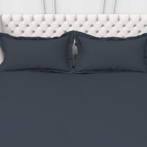 Alley Solid 100% Cotton 300 TC Fitted Sheet with 2 Pillow covers- Extra Soft - Easy Care- Hyperallergenic