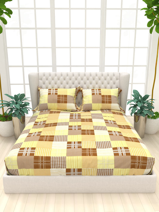 Clay Double Bed Pure Cotton Sheet Set - Muted Brown