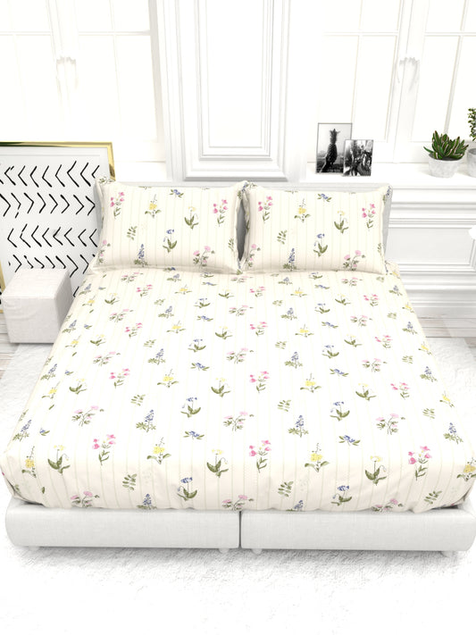 Cider Double Bed Micro-Cotton Sheet Set - Ivory