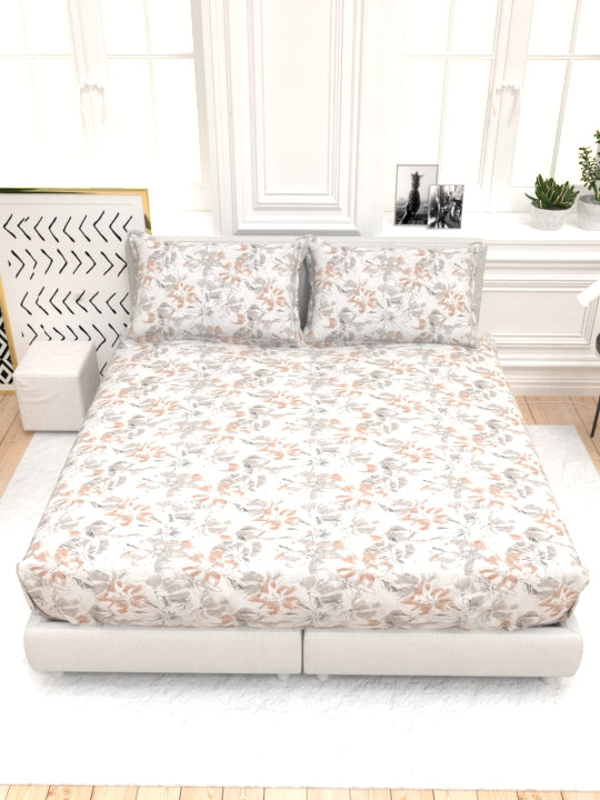 Clay Double Bed Pure Cotton Sheet Set - Cream