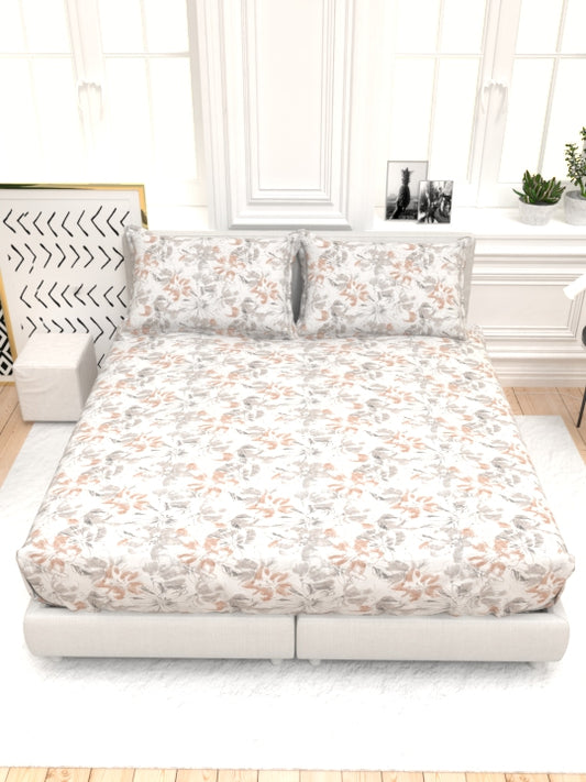 Clay Double Bed Pure Cotton Sheet Set - Cream