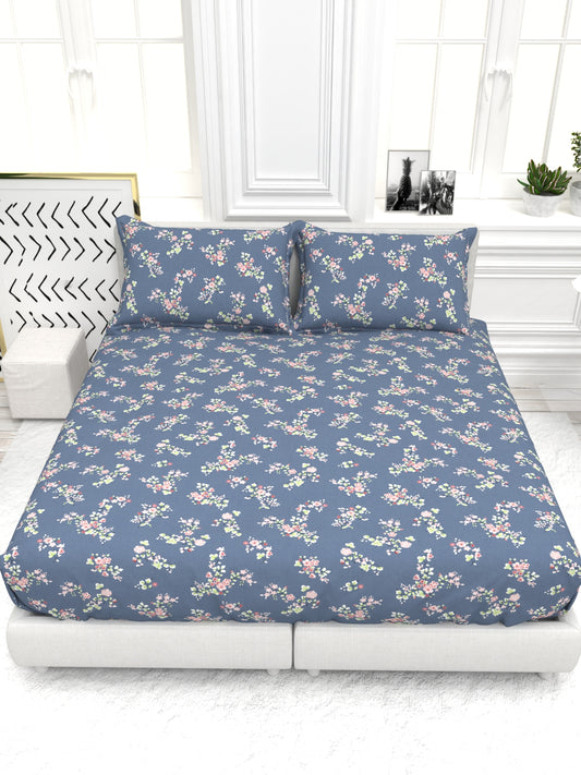 Cider Double Bed Micro-Cotton Sheet Set - Blue