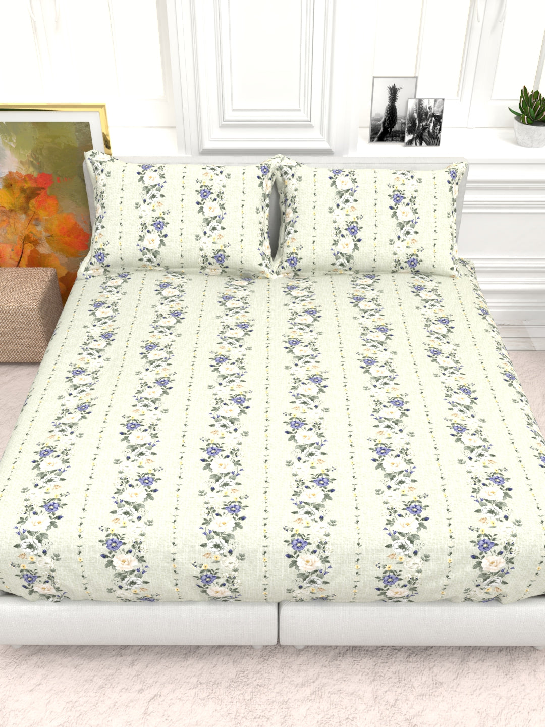 Cider Double Bed Micro-Cotton Sheet Set - Sage Green