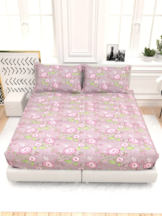 Clay Double Bed Pure Cotton Sheet Set - Wine