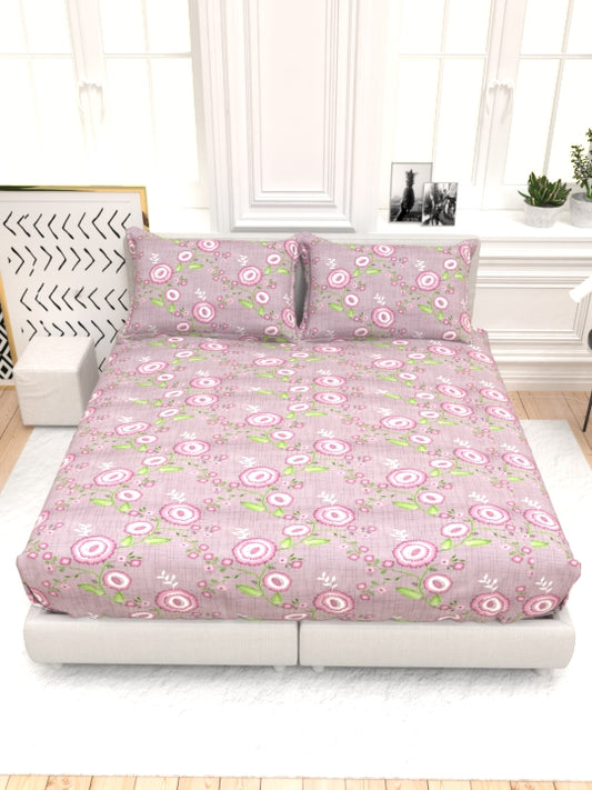 Clay Double Bed Pure Cotton Sheet Set - Wine