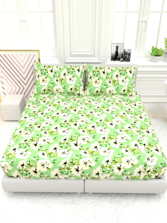 Georgia Double Size Satin Twill Bedsheet Set - Lime Green