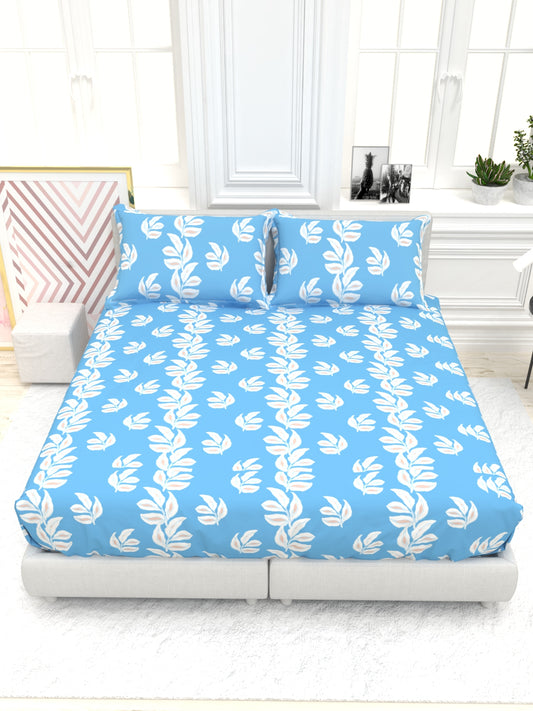 Orchid King Size Percale Bedsheet Set - Blue
