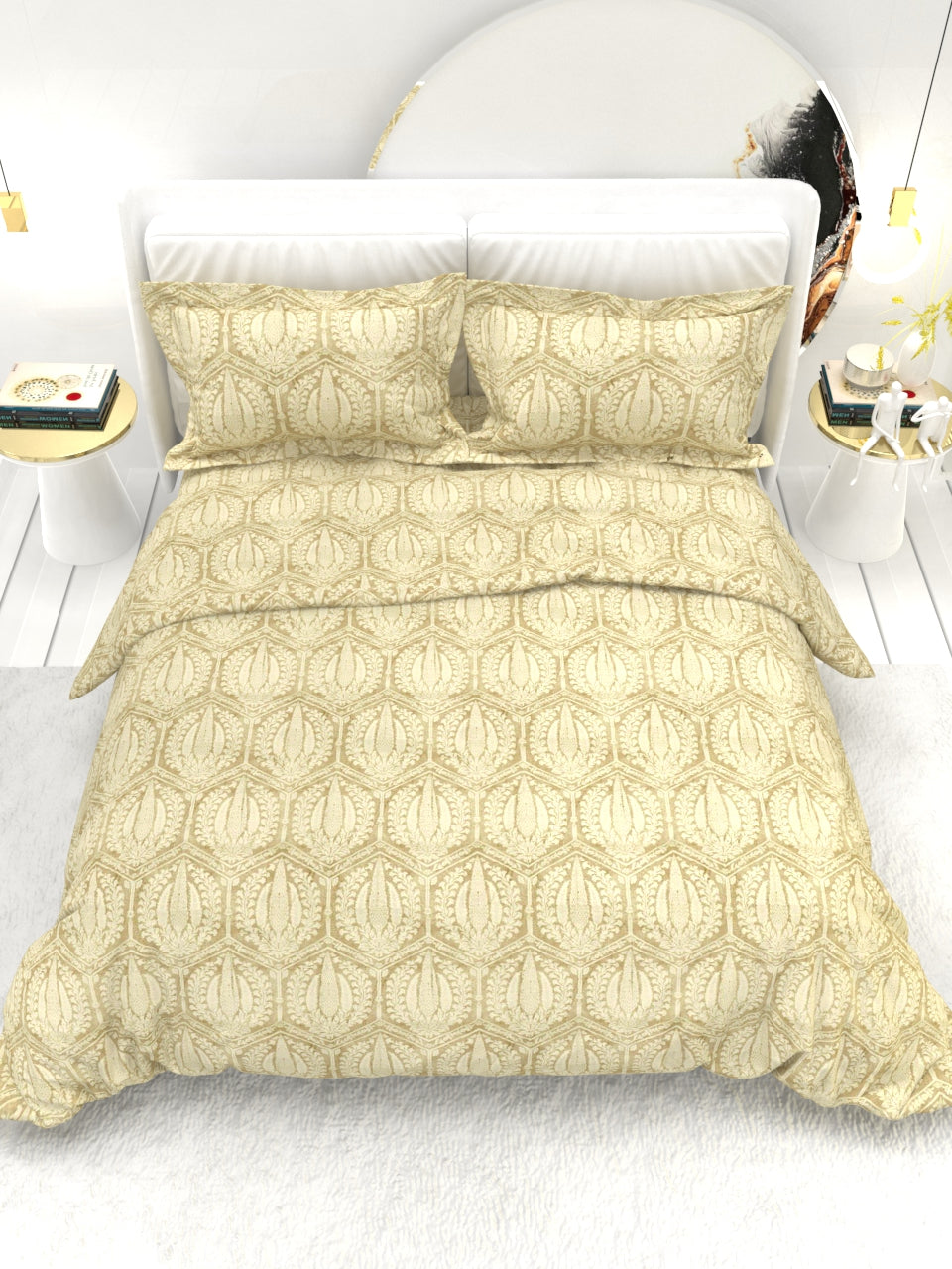 Georgia Double Size Satin Twill Bedsheet Set - Sand