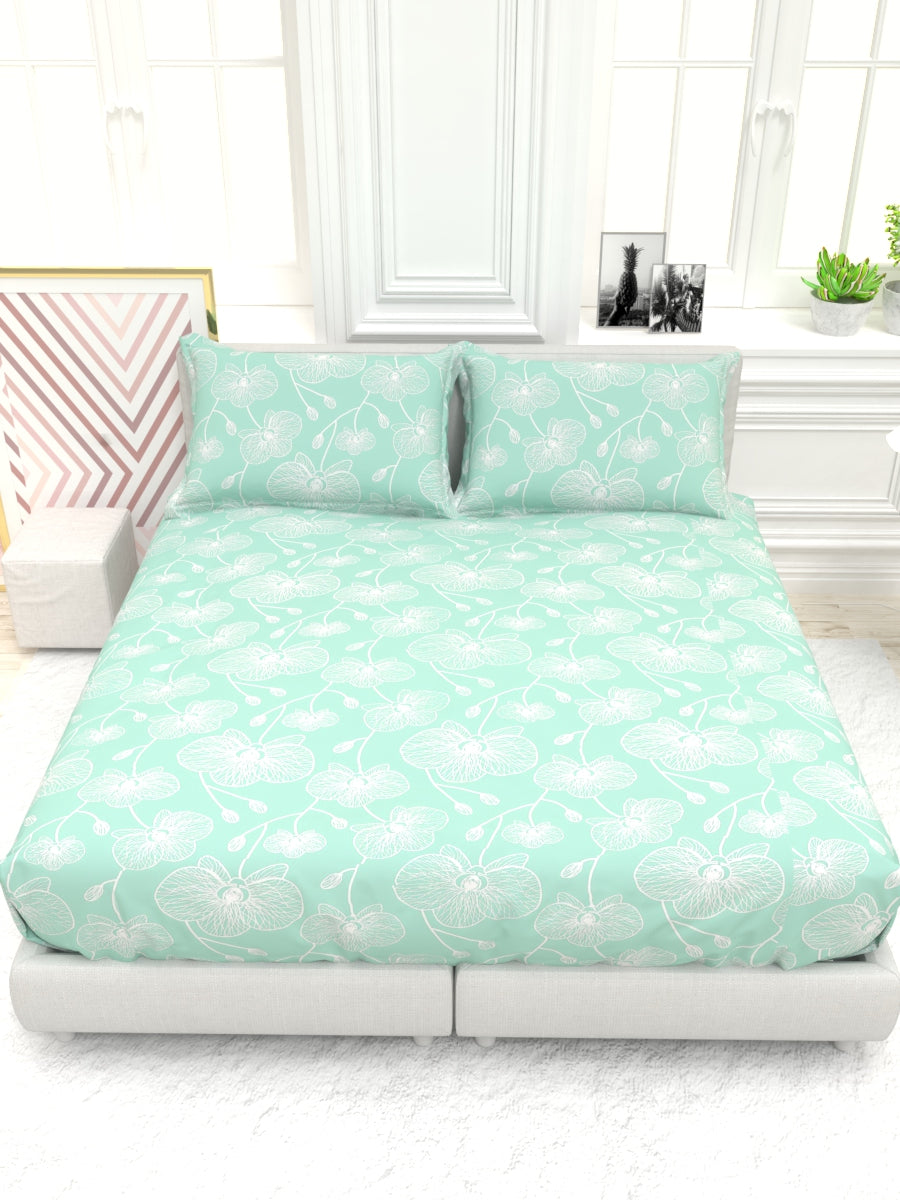 Georgia Double Size Satin Twill Bedsheet Set - Green