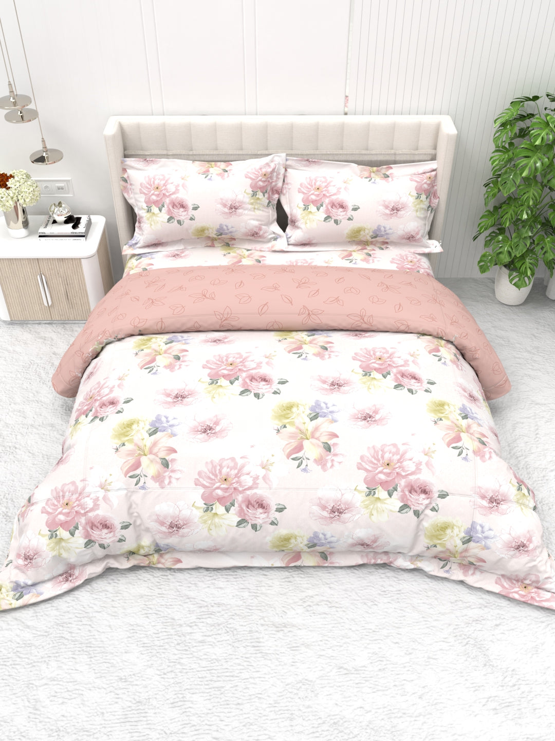Shelton Combo of King Size Comforter with Bedsheet Set