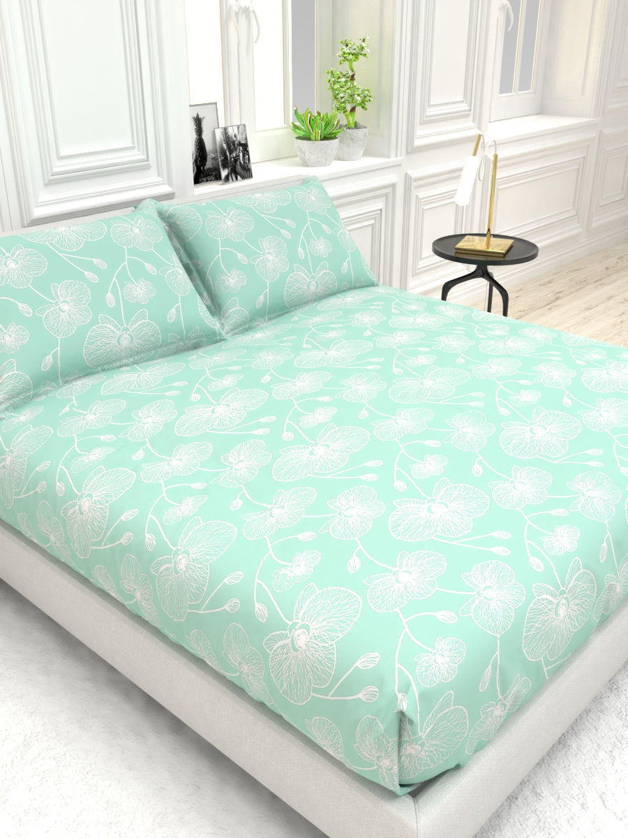 Georgia Double Size Satin Twill Bedsheet Set - Green