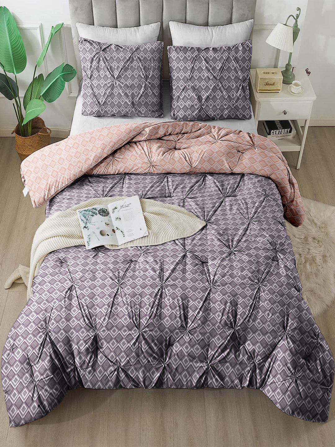 Hannah Pinch Pleat Comforter With Pillow Cover/s