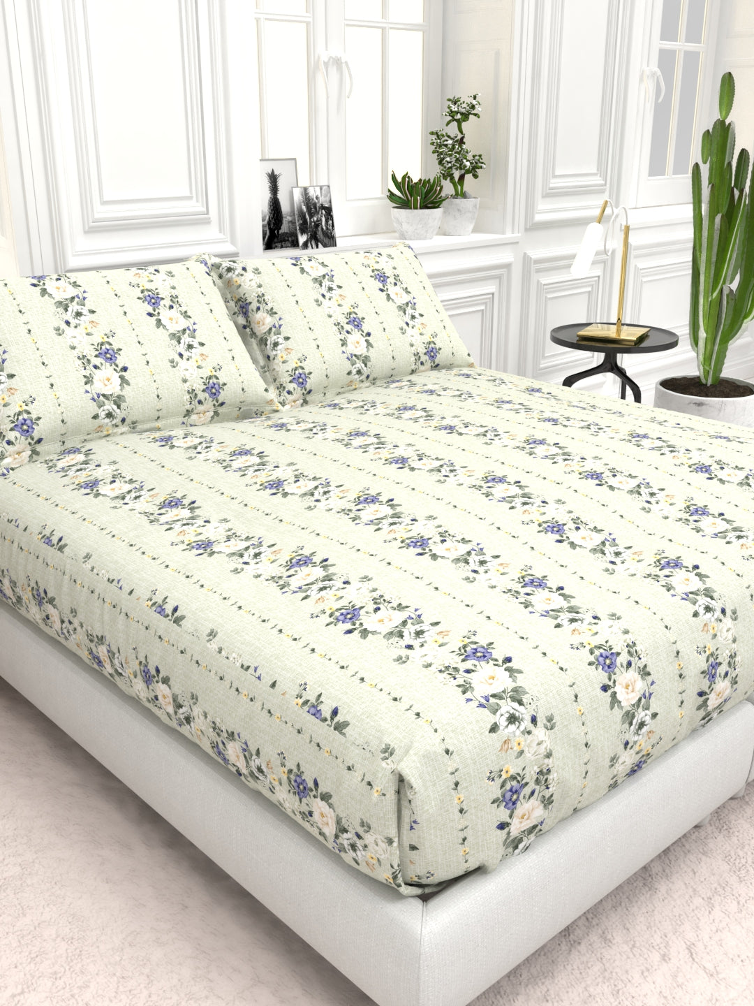 Cider Double Bed Micro-Cotton Sheet Set - Sage Green