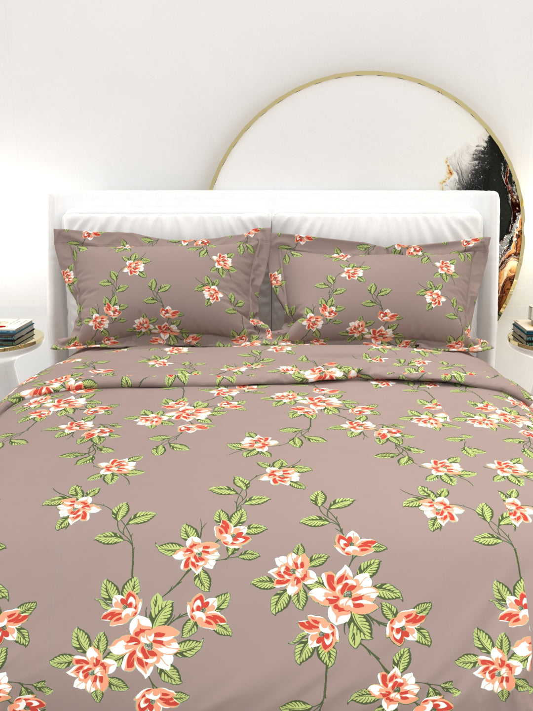 Clay Double Bed Pure Cotton Sheet Set - Dusty Plum