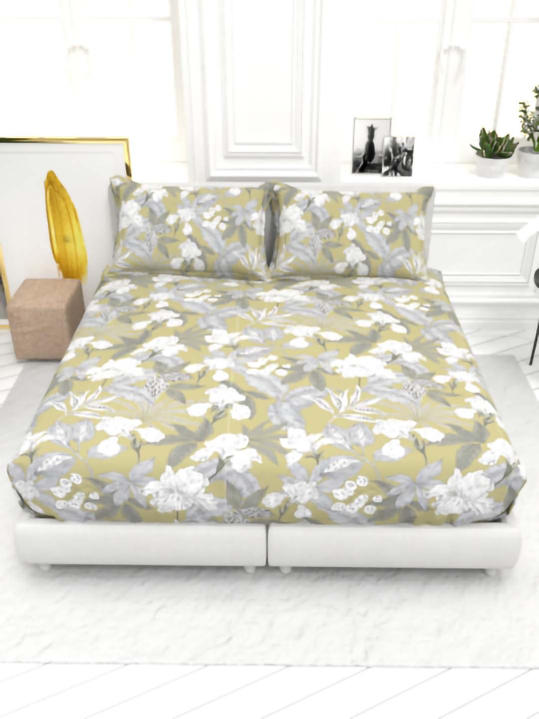 Cider Double Bed Micro-Cotton Sheet Set - Olive Green