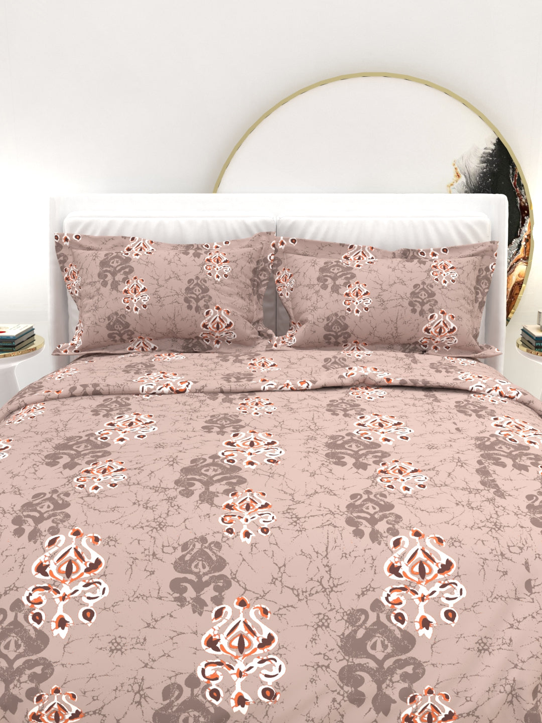 Clay Double Bed Pure Cotton Sheet Set - Dusty Rose