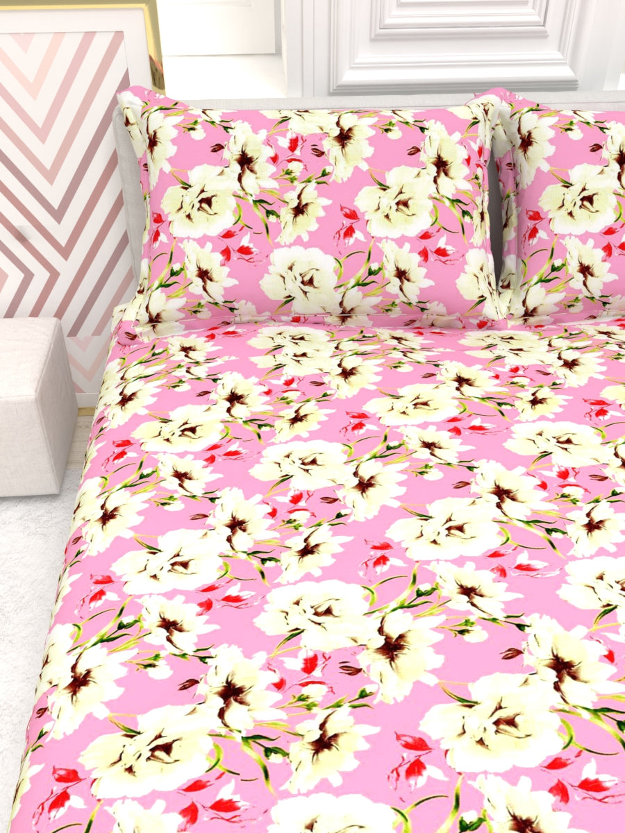 Georgia Double Size Satin Twill Bedsheet Set - Fuchsia Pink