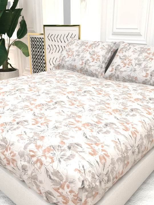 Clay Double Bed Pure Cotton Sheet Set - Cream