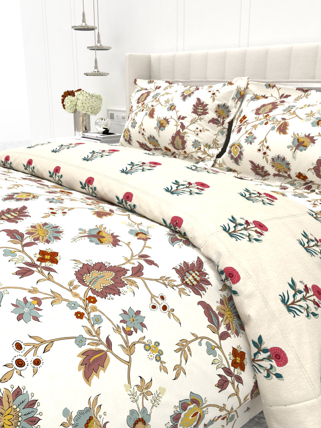 Shelton Combo of King Size Comforter with Bedsheet Set