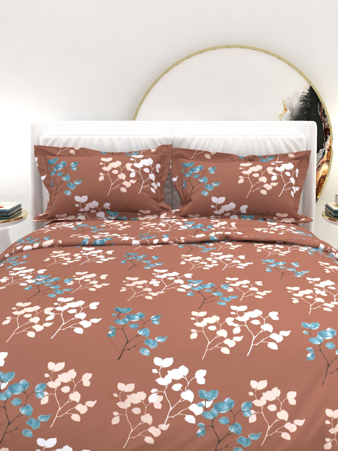 Clay Double Bed Pure Cotton Sheet Set - Rose Brown