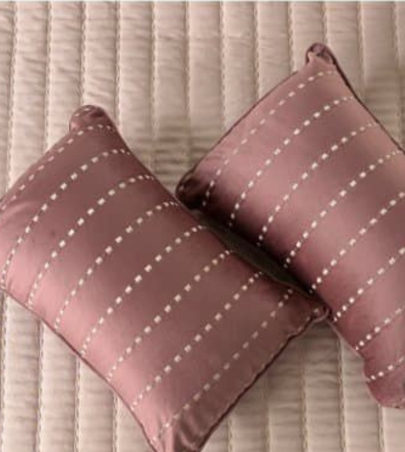 Luna 5-Piece Quilted & Embroidered Bedcover Ensemble -Peach Pink