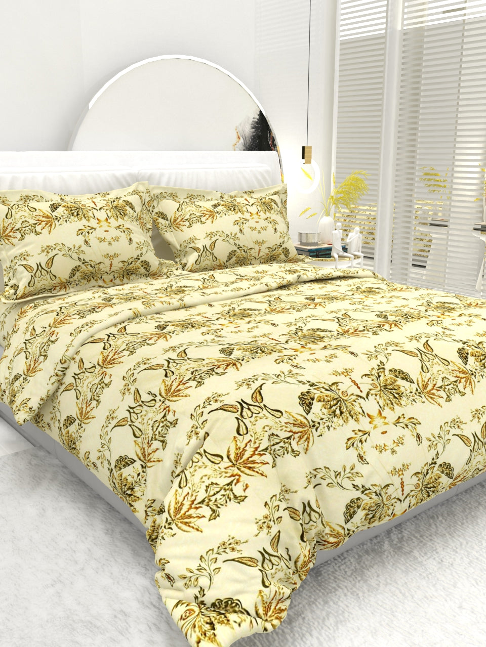 Georgia Double Size Satin Twill Bedsheet Set - Beige Brown