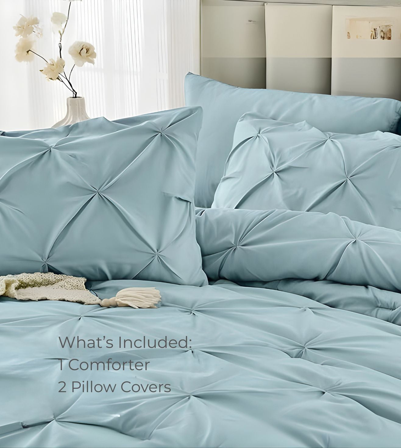 Marquis Pinch Pleat Comforter With Pillow Cover/s